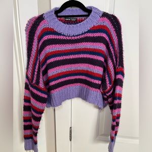 Cropped Colorful Striped Sweater